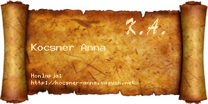 Kocsner Anna névjegykártya